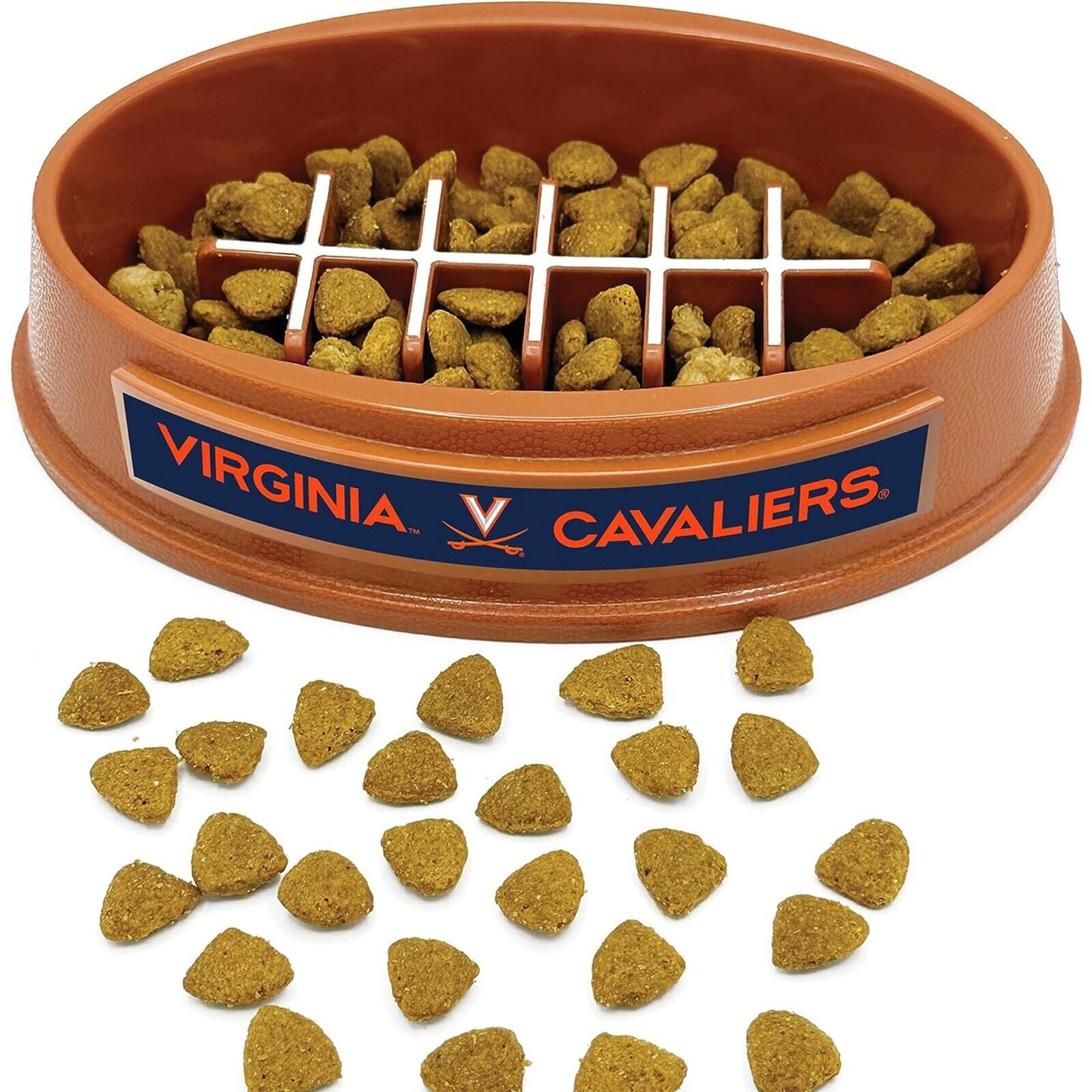 Pets First NCAA Virginia Cavaliers Super-Bowl Slow Feeder Bowl for Dogs and Cats with Non-Slip Mat