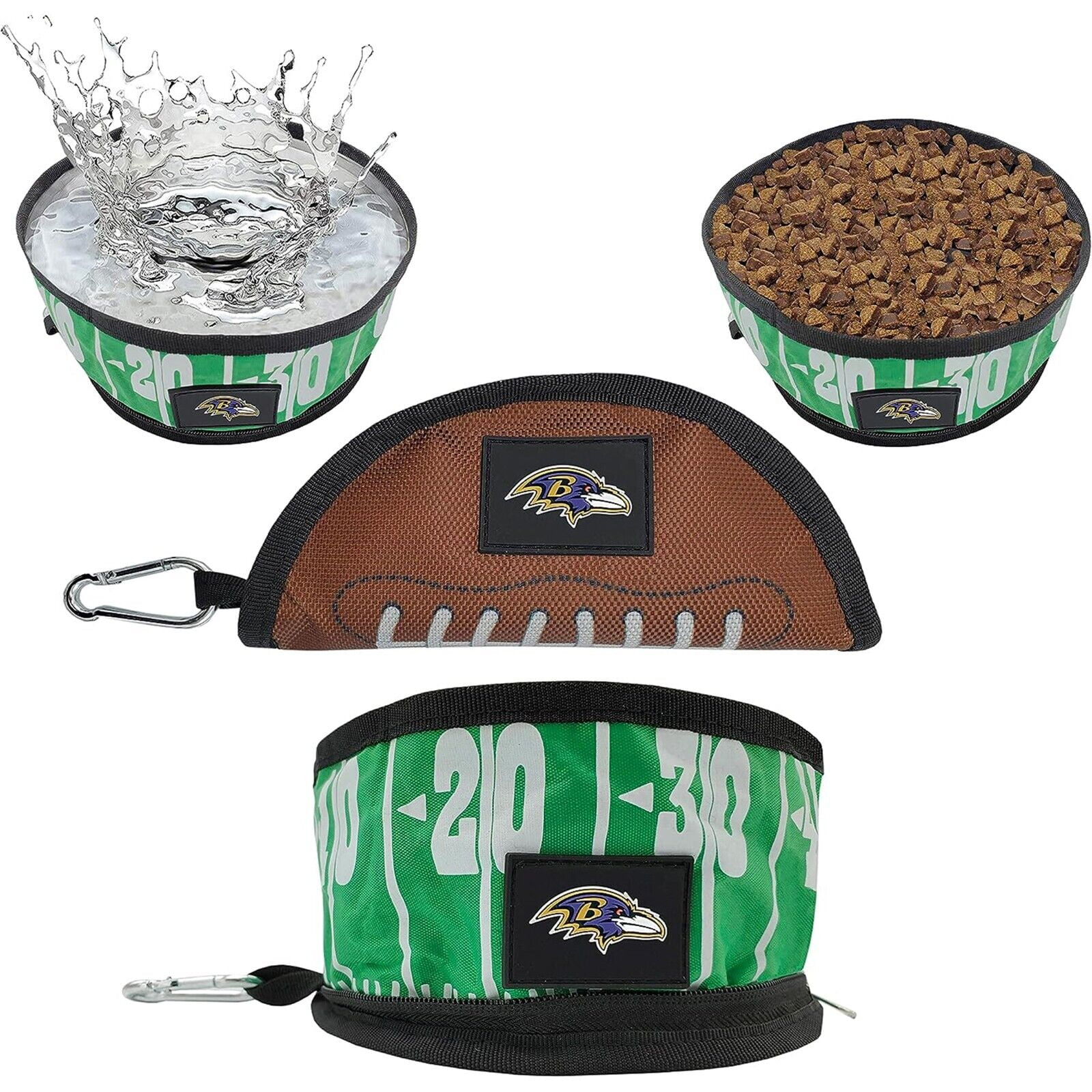 Pets First NFL Baltimore Ravens Collapsible Dog Travel Bowl, Food and Water Bowl for Dogs, Best Portable & Lightweight Leak-Proof Dog Bowl for Travel
