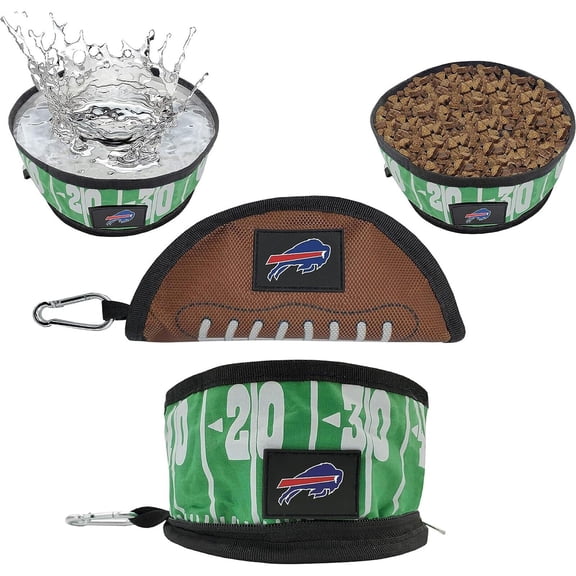 Pets First NFL Buffalo Bills Collapsible Dog Travel Bowl, Food and Water Bowl for Dogs, Best Portable & Lightweight Leak-Proof Dog Bowl for Travel