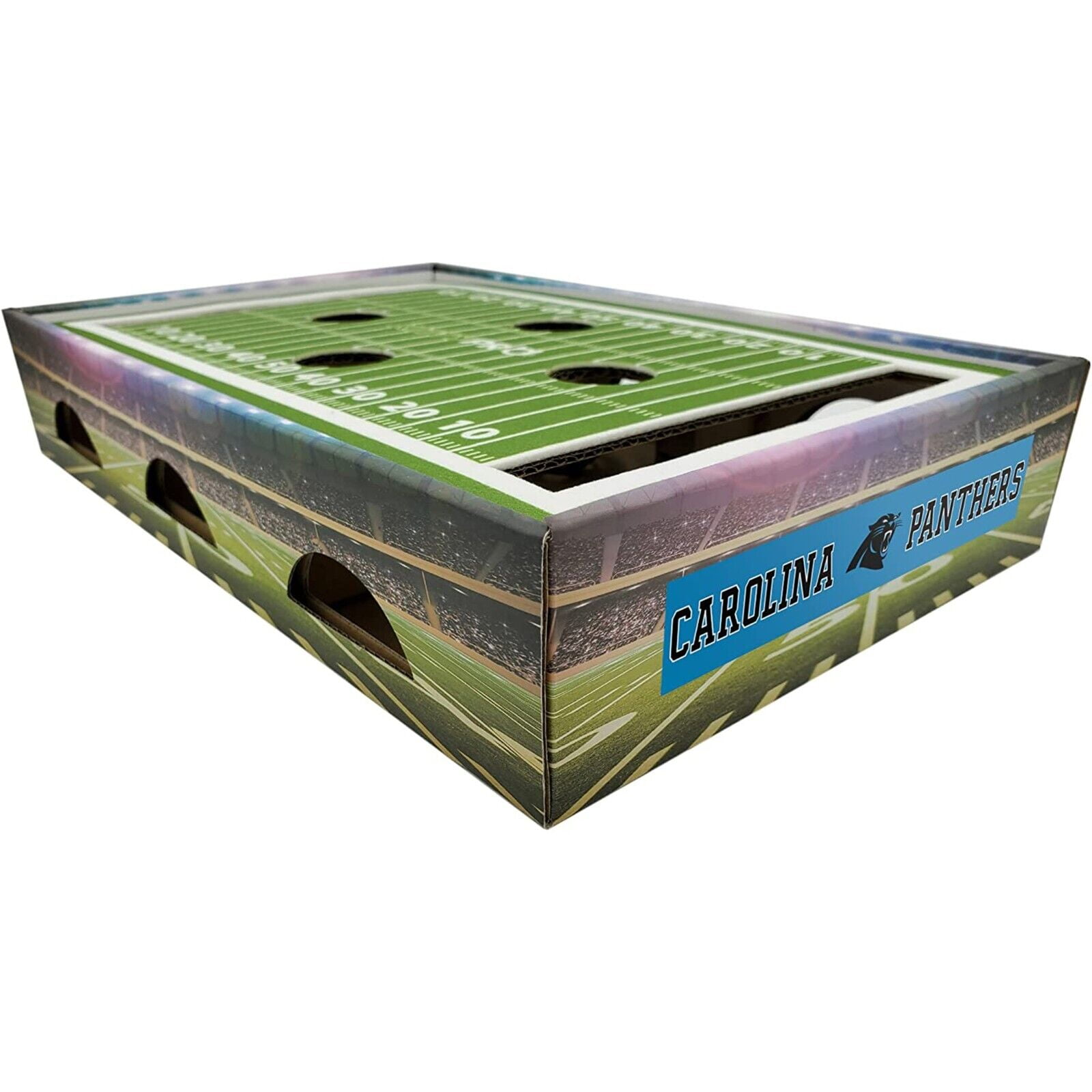 Pets First NFL Carolina Panthers Cat Scratcher Box Football Field Designed Cat Scratcher & Lounge