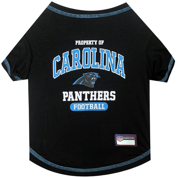 Pets First NFL Carolina Panthers Pet T-Shirt. Licensed, Wrinkle-free, Tee Shirt for Dogs/Cats. Football Shirt