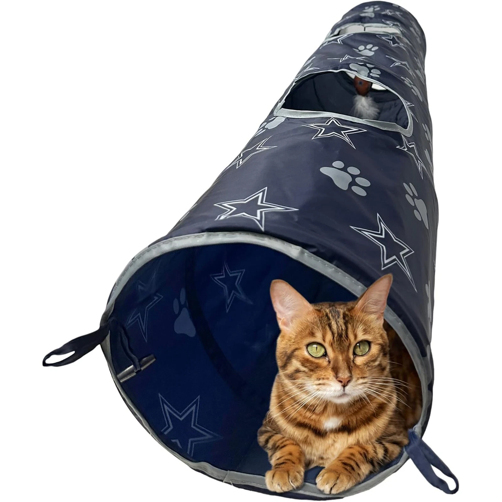 Pets First NFL Cat Tunnel Tube Toy & Plush Football Toy Filled with Catnip