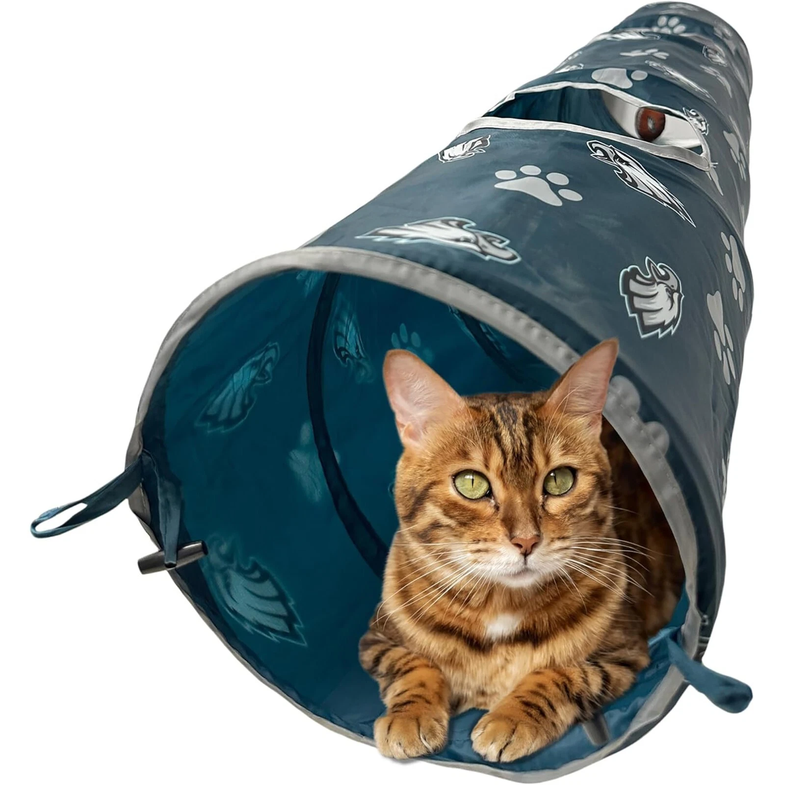 Pets First NFL Cat Tunnel Tube Toy & Plush Football Toy Filled with Catnip