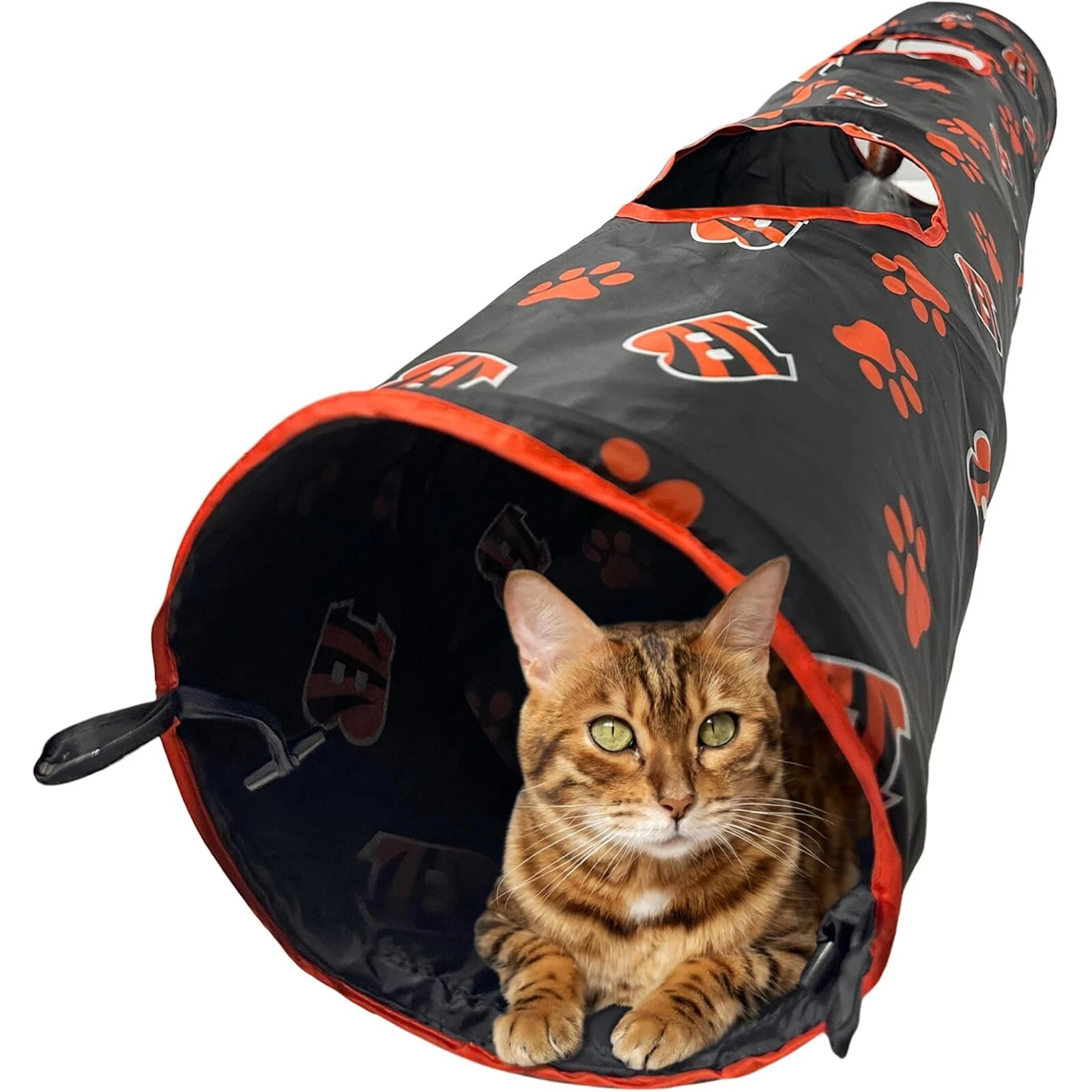 Pets First NFL Cat Tunnel Tube Toy & Plush Football Toy Filled with Catnip
