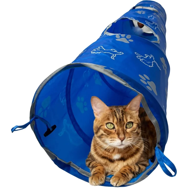 Pets First NFL Cat Tunnel Tube Toy & Plush Football Toy Filled