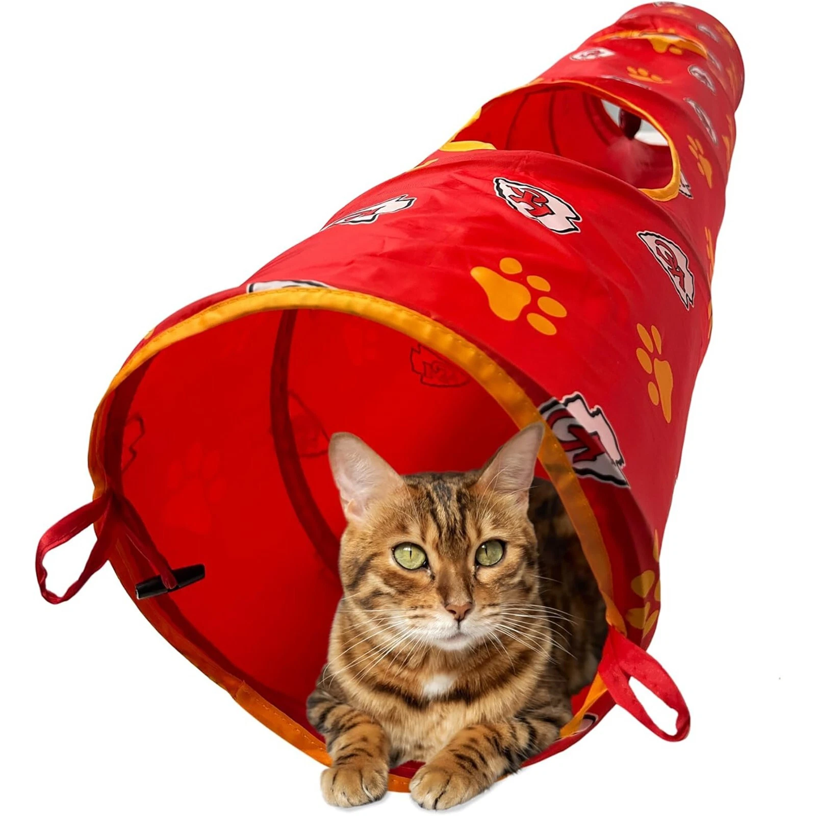 Pets First NFL Cat Tunnel Tube Toy & Plush Football Toy Filled with Catnip
