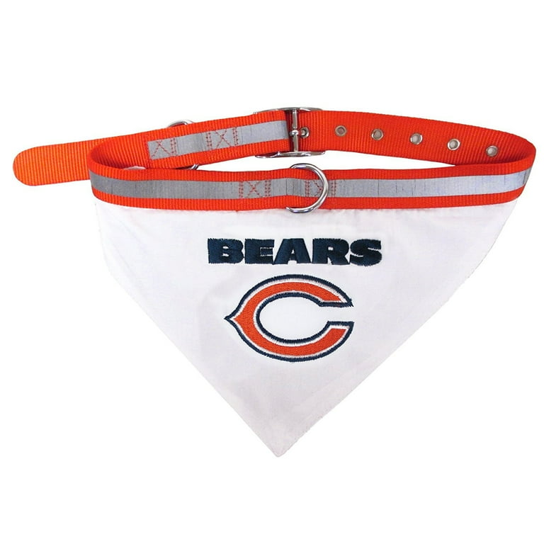 Pets First NFL Chicago Bears Dog Bandana with Collar Licensed Reflective Adjustable Pet Scarf Bandana