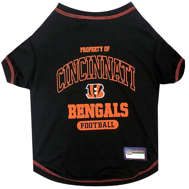 Pets First NFL Cincinnatti Bengals Pet T Shirt. Licensed Wrinkle free Tee Shirt for Dogs Cats. Football Shirt Walmart