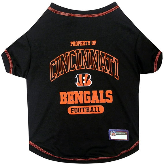 Pets First NFL Cincinnatti Bengals Pet T-Shirt. Licensed, Wrinkle-free, Tee Shirt for Dogs/Cats. Football Shirt
