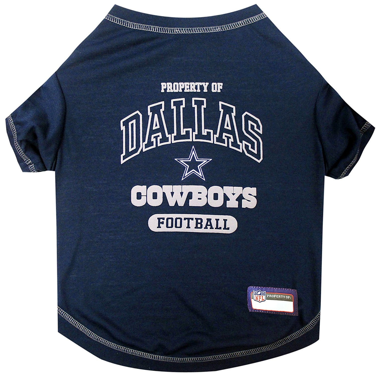 Pets First NFL Dallas Cowboys Pet T-Shirt. Licensed, Wrinkle-free