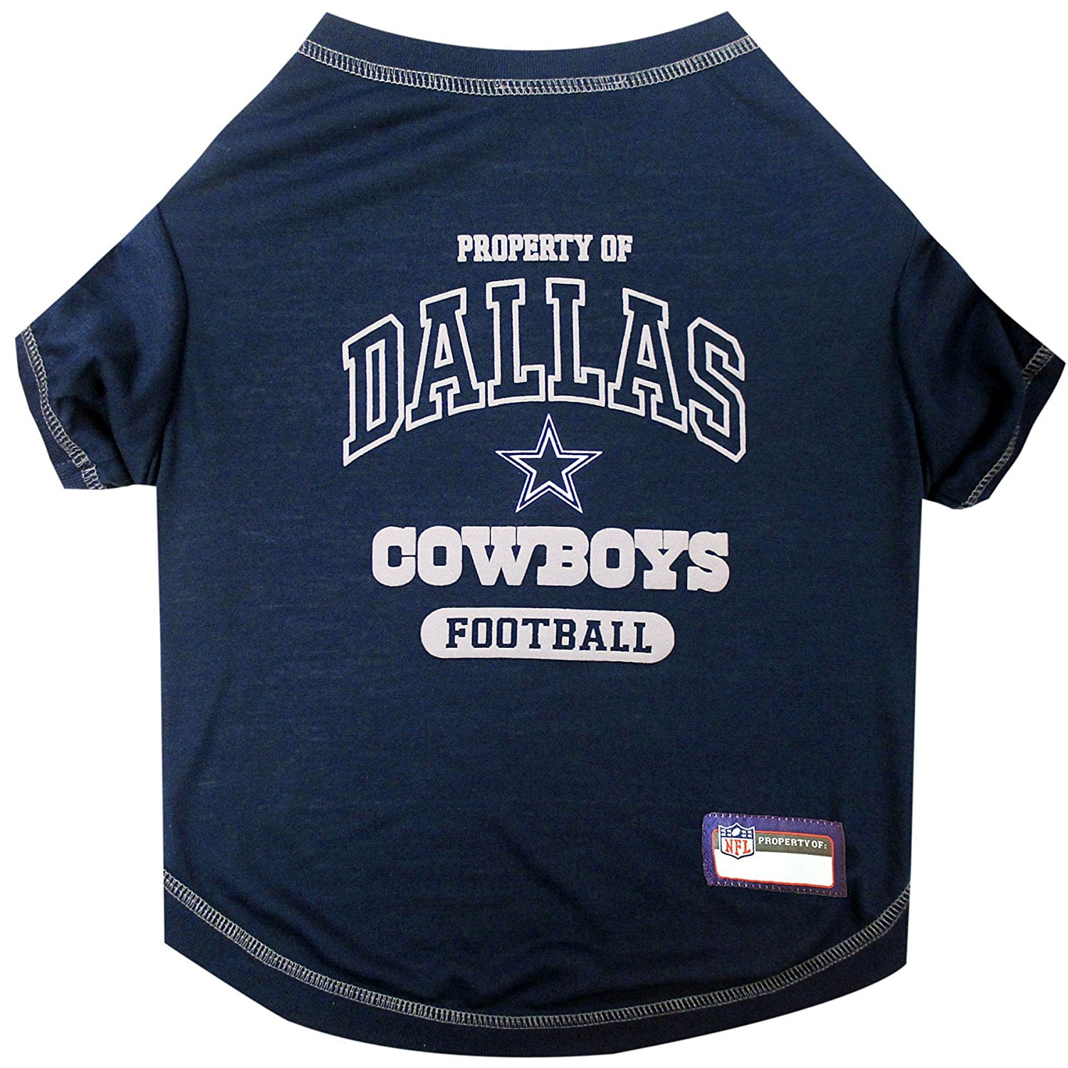 Pets First NFL Dallas Cowboys Pet T-Shirt. Licensed, Wrinkle-free, Tee Shirt for Dogs/Cats. Football Shirt