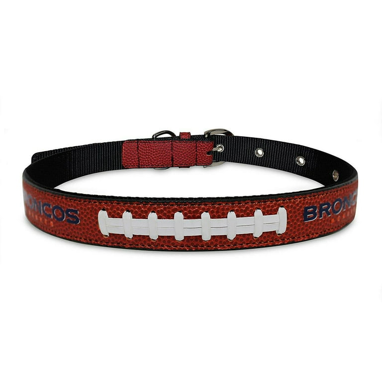 Pets First NFL Denver Broncos Best Dog Collar NFL Signature PRO PVC Leather Premium Large Walmart