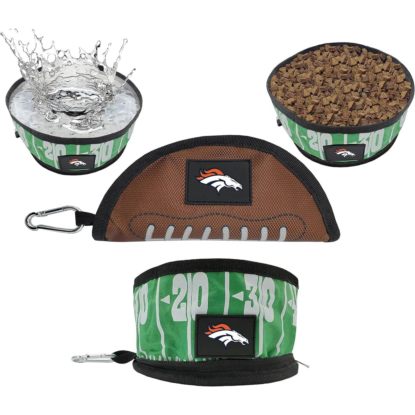 Pets First NFL Denver Broncos Collapsible Dog Travel Bowl, Food and Water Bowl for Dogs, Best Portable & Lightweight Leak-Proof Dog Bowl for Travel