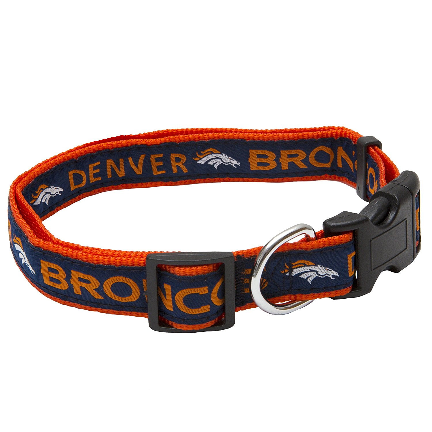 Pets First NFL Denver Broncos Dog Collar - Heavy-Duty, Durable & Adjustable Football Collar for Dogs/ CATS - Large