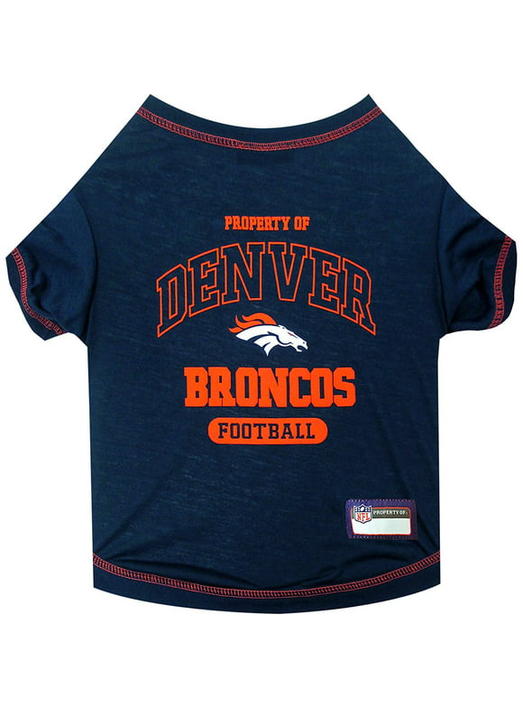 Pets First NFL Denver Broncos Pet T-Shirt. Licensed, Wrinkle-free, Tee Shirt for Dogs/Cats. Football Shirt