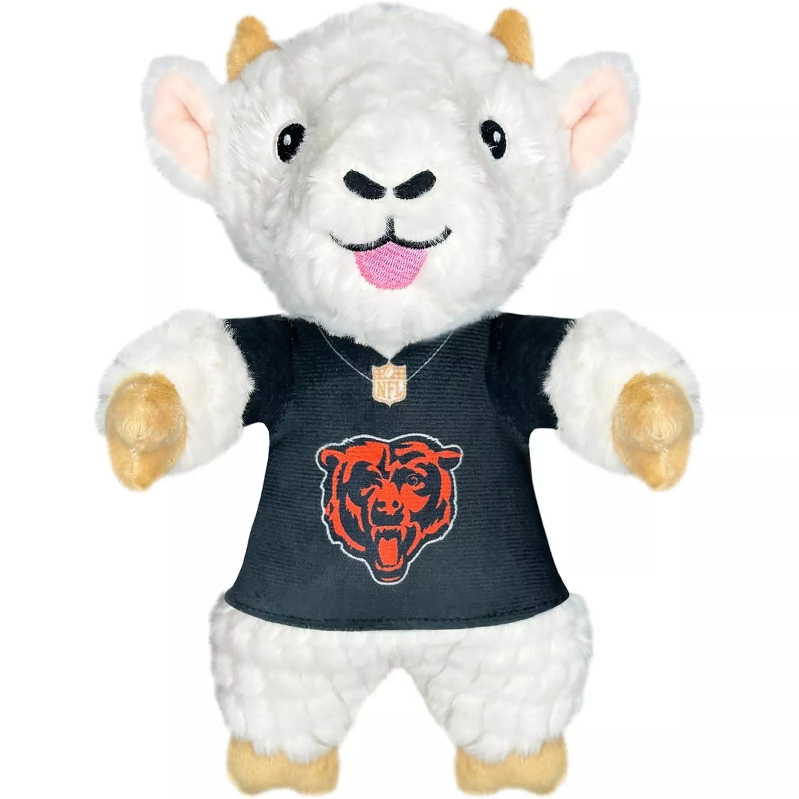Pets First NFL Goat Plush Toys for Dogs & Cats Dog Chew Toys with Inner Squeaker