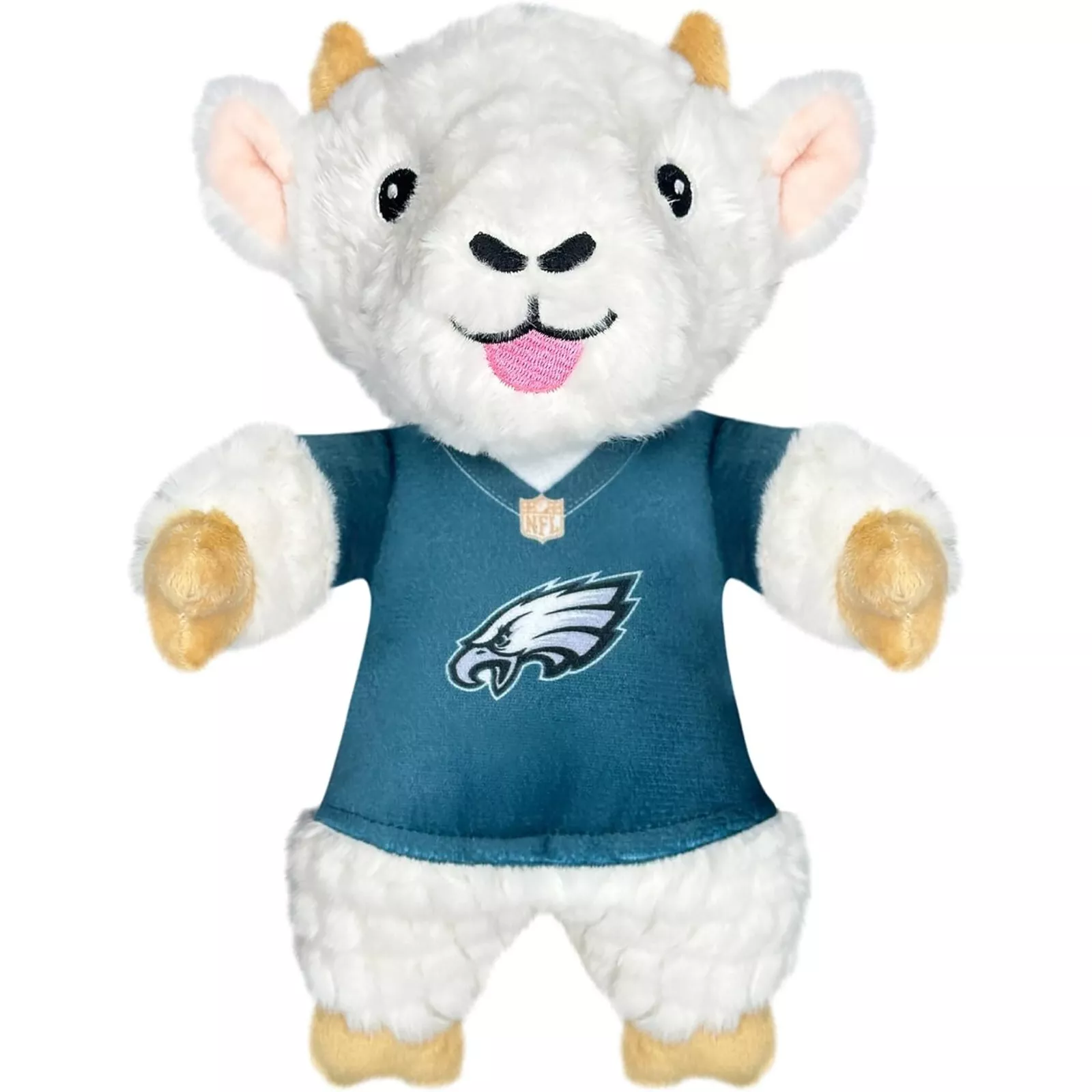 Pets First NFL Goat Plush Toys for Dogs & Cats Dog Chew Toys with Inner Squeaker