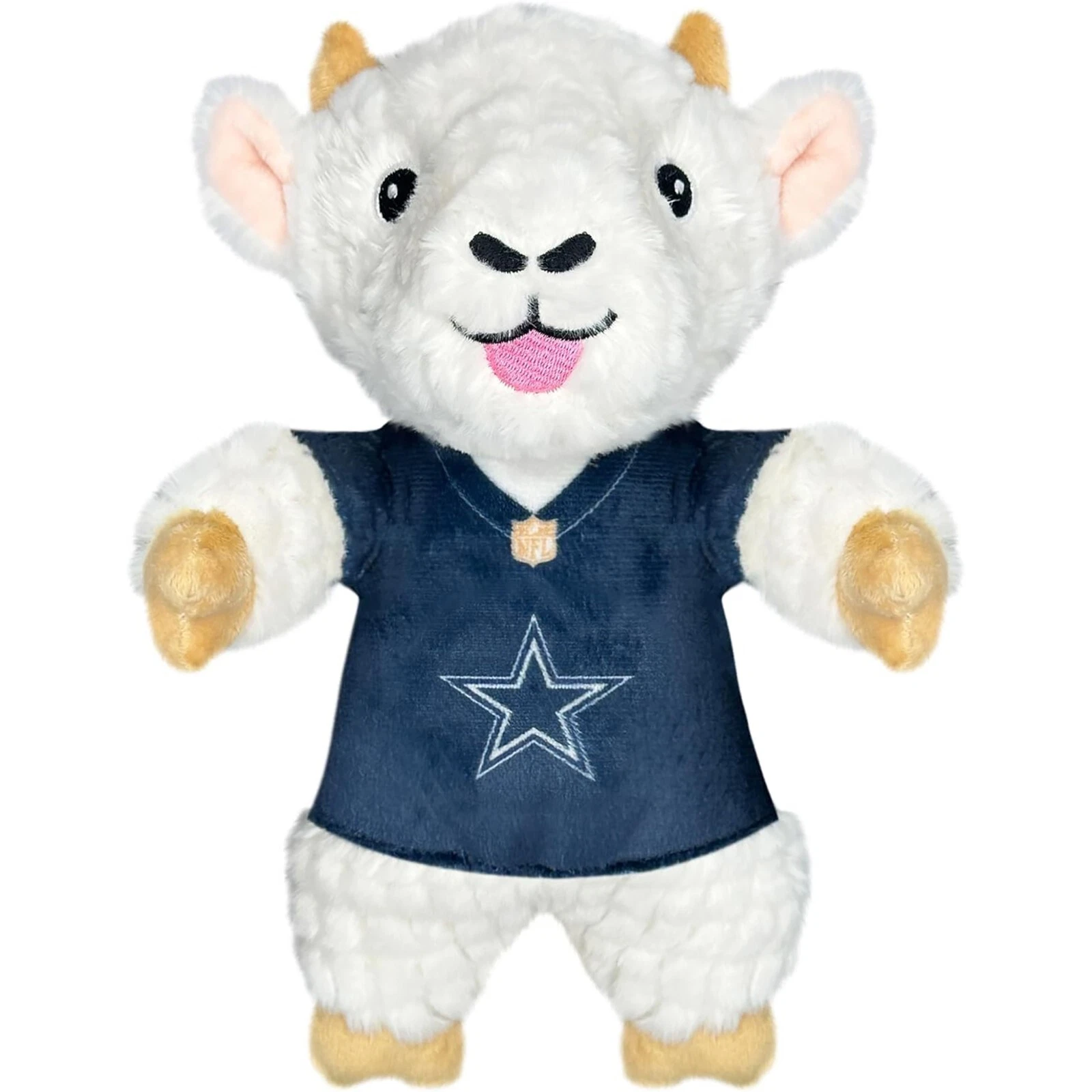 Pets First NFL Goat Plush Toys for Dogs & Cats Dog Chew Toys with Inner Squeaker