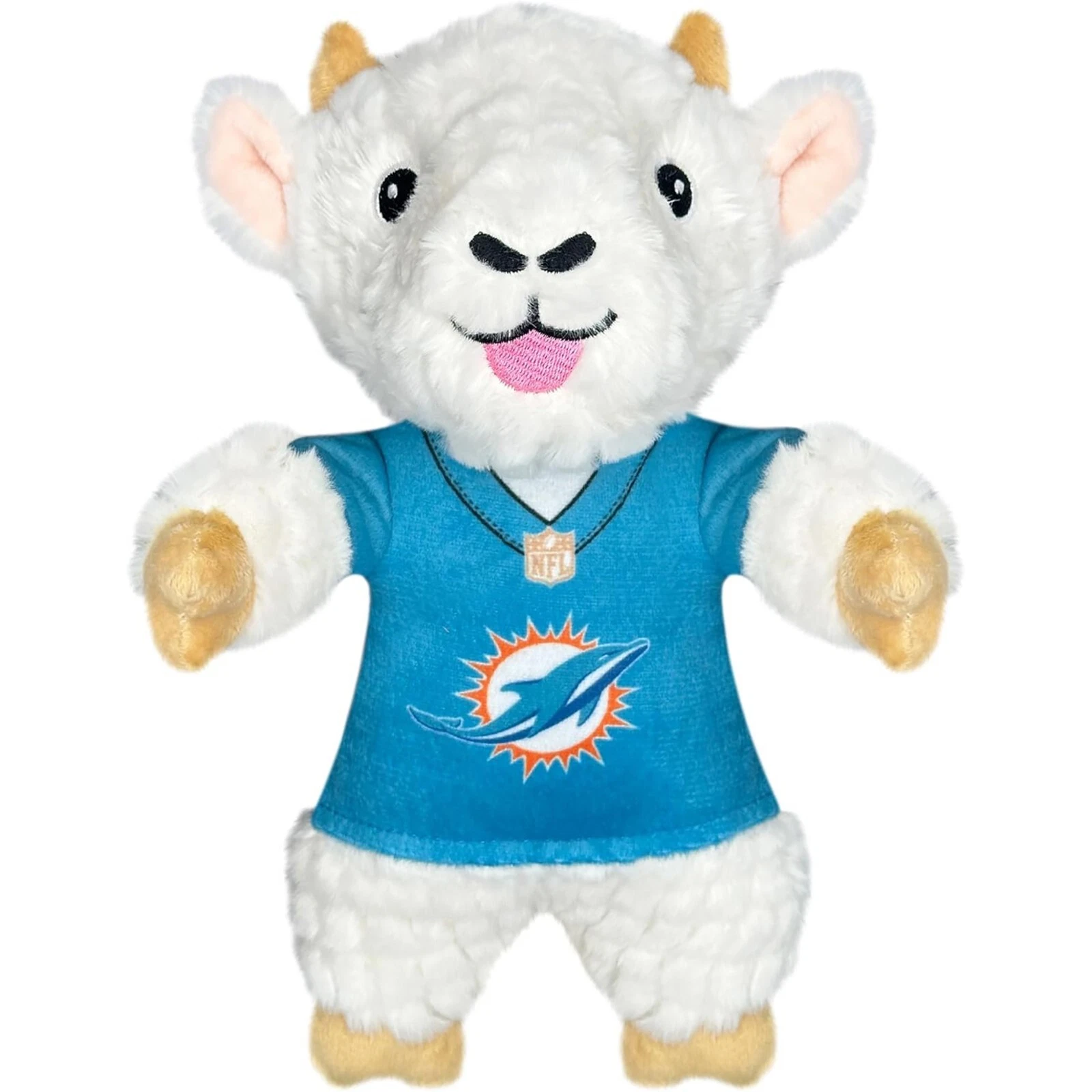 Pets First NFL Goat Plush Toys for Dogs & Cats Dog Chew Toys with Inner Squeaker