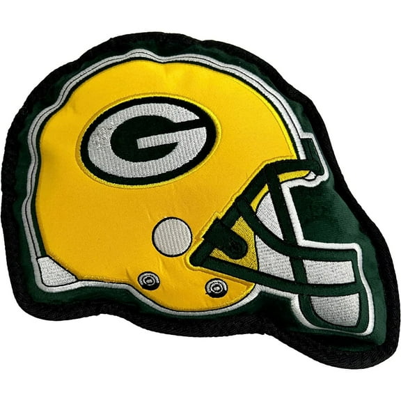Pets First NFL Green Bay Packers Tough Helmet Pet Dog Toy Premium Quality with Built-in Squeaker Chew Toy