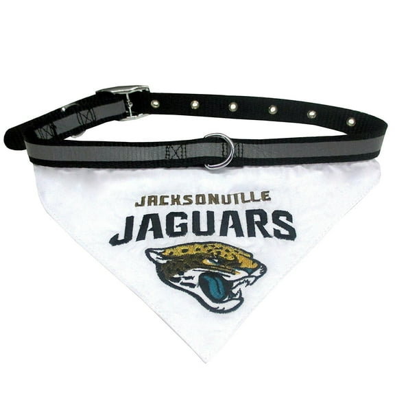Pets First NFL Jacksonville Jaguars Dog Bandana with Collar - Licensed, Reflective, Adjustable Pet Scarf Bandana