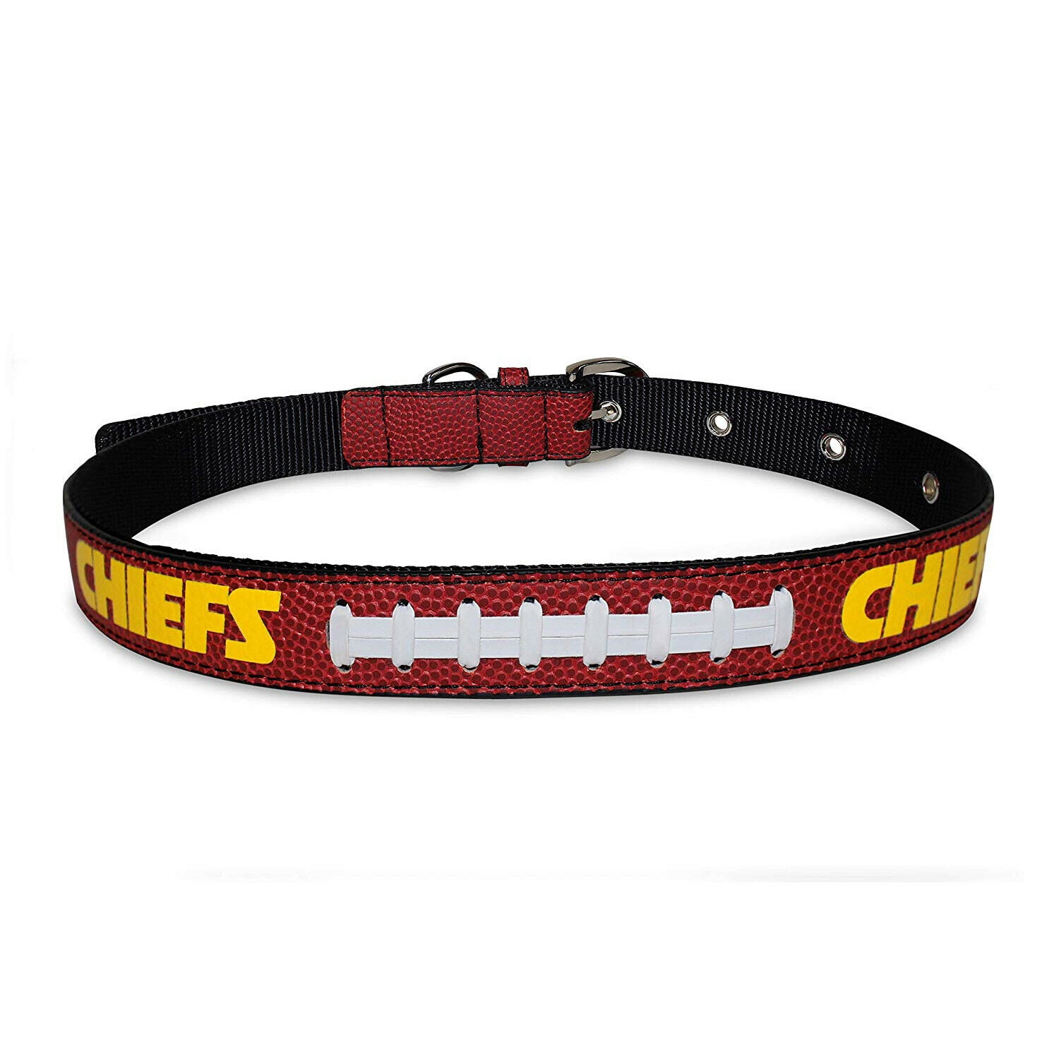 Pets First NFL Kansas City Chiefs Best Dog Collar NFL Signature PRO PVC-Leather Premium - Small