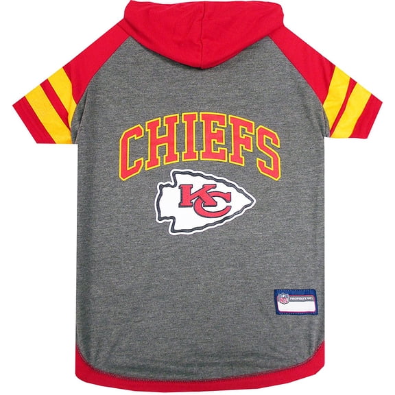 Pets First NFL Kansas City Chiefs NFL Hoodie Tee Shirt for Dogs & Cats - COOL T-Shirt, 32 Teams - Large