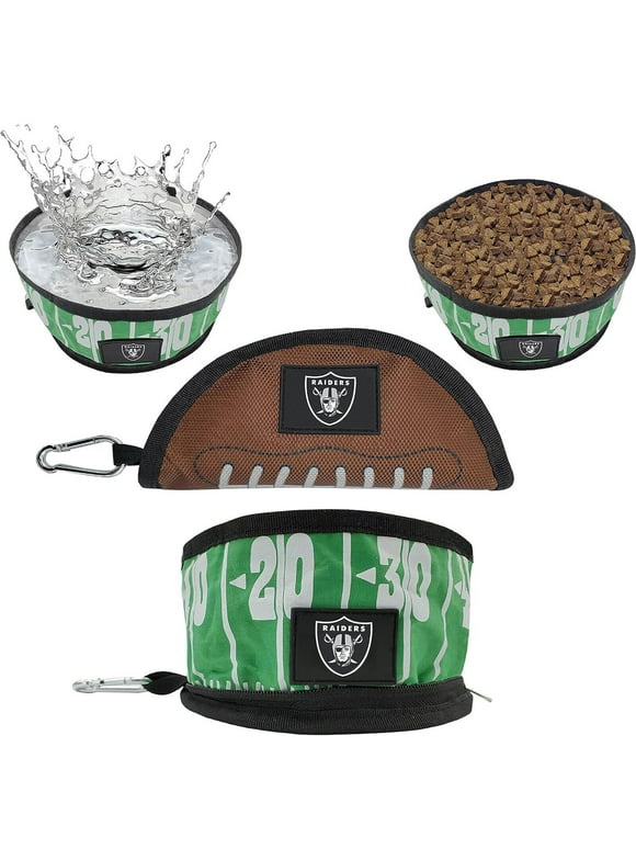Pets First NFL Las Vegas Raiders Collapsible Dog Travel Bowl, Food and Water Bowl for Dogs, Best Portable & Lightweight Leak-Proof Dog Bowl for Travel