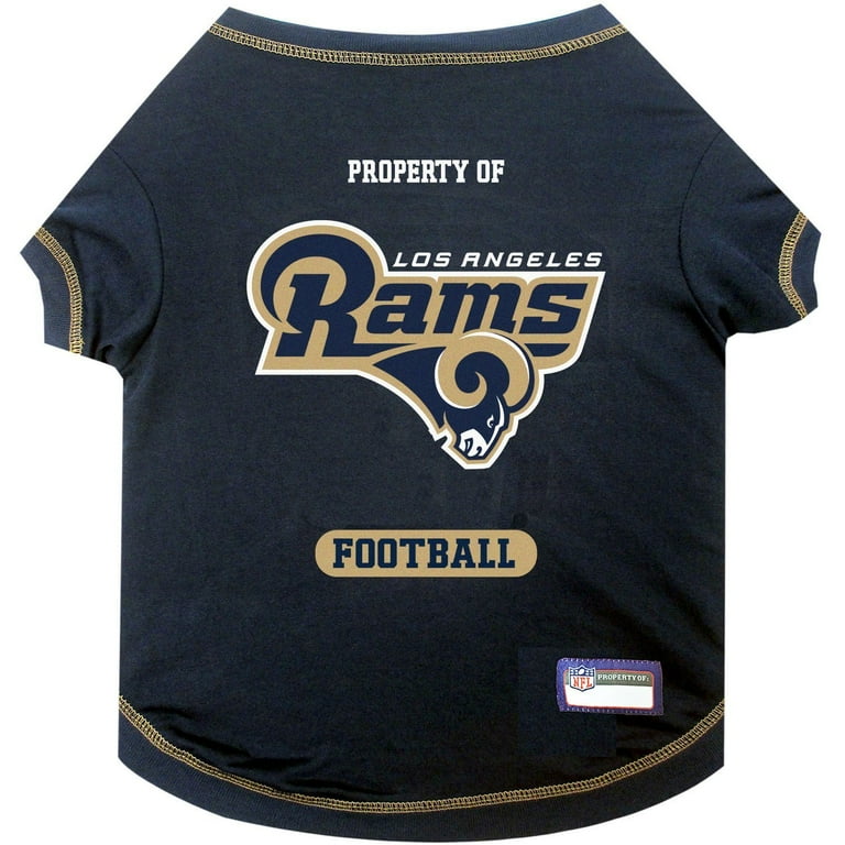 Pets First NFL Los Angeles Rams Pet T Shirt. Licensed Wrinkle free Tee Shirt for Dogs Cats. Football Shirt Walmart