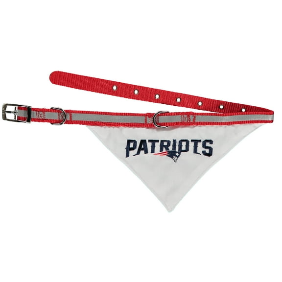 Pets First NFL New England Patriots Dog Bandana with Collar - Licensed, Reflective, Adjustable Pet Scarf Bandana