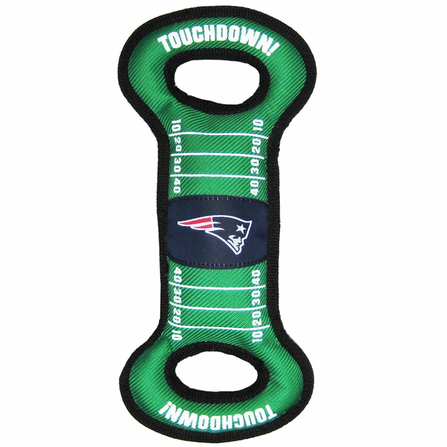 Pets First NFL New England Patriots Football Field Pet Toy for DOGS/ CATS. Heavy-Duty, Durable toy with Squeaker