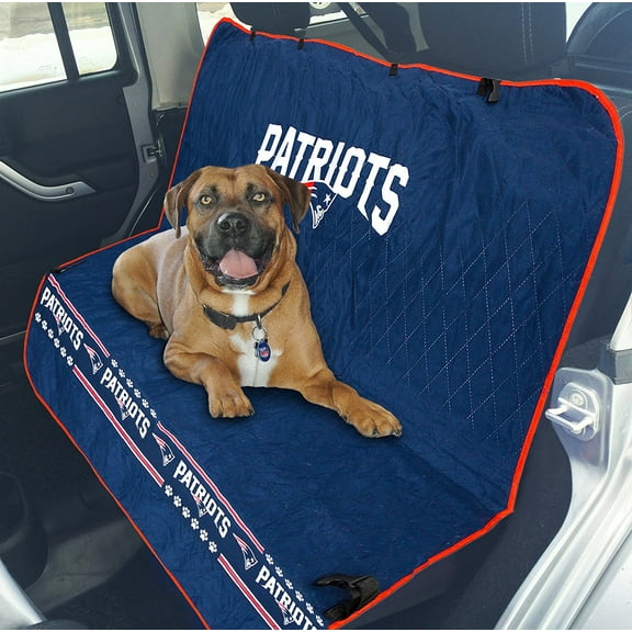 Pets First NFL New England Patriots Premium Car Seat Protecting Cover, Durable, Waterproof, Fits most Car Rear Seats