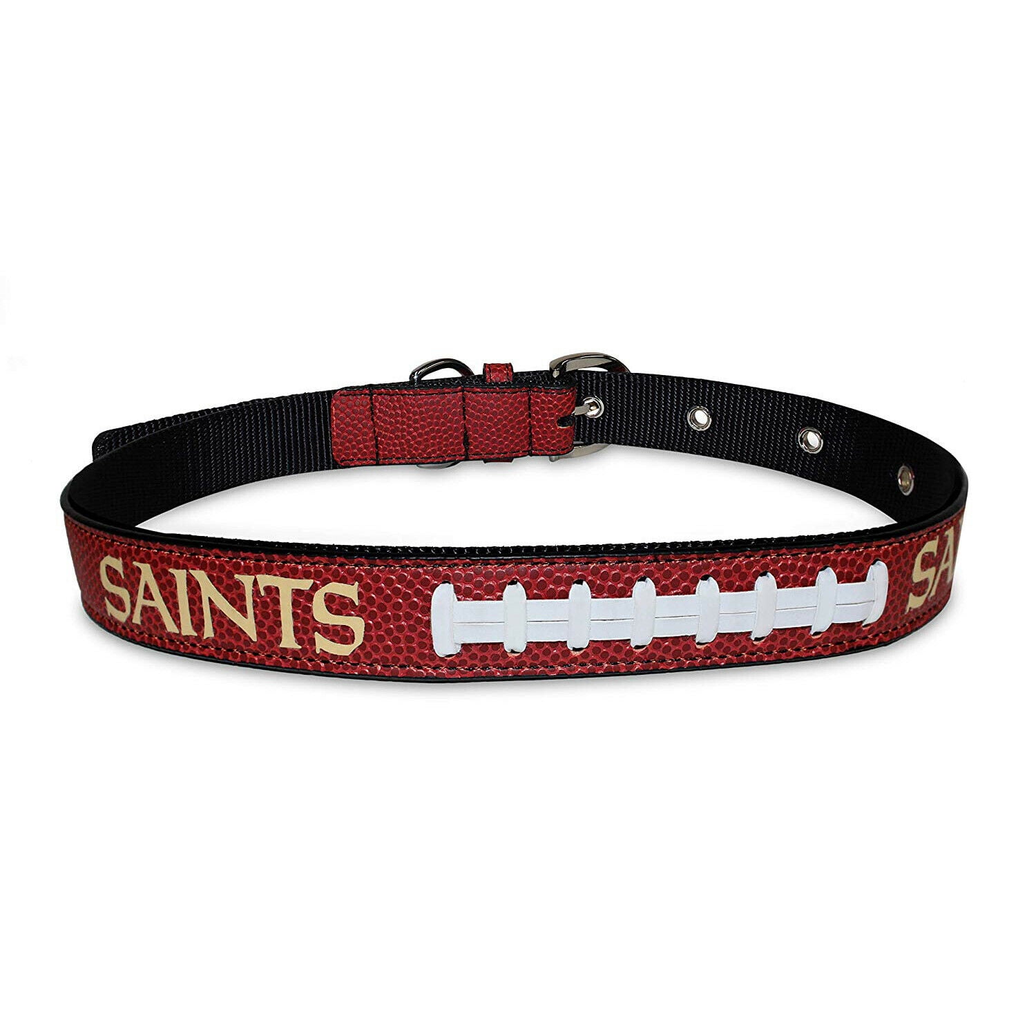 Pets First NFL New Orleans Saints Best Dog Collar NFL Signature PRO PVC-Leather Premium - Large