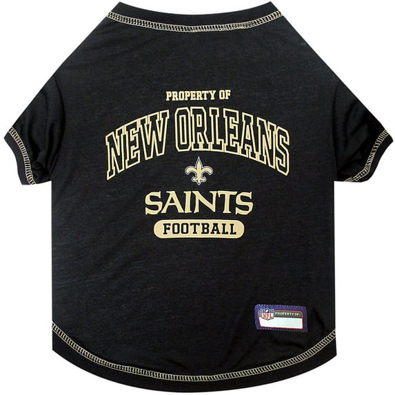 Pets First NFL New Orleans Saints Pet T-Shirt. Licensed, Wrinkle-free, Tee Shirt for Dogs/Cats. Football Shirt