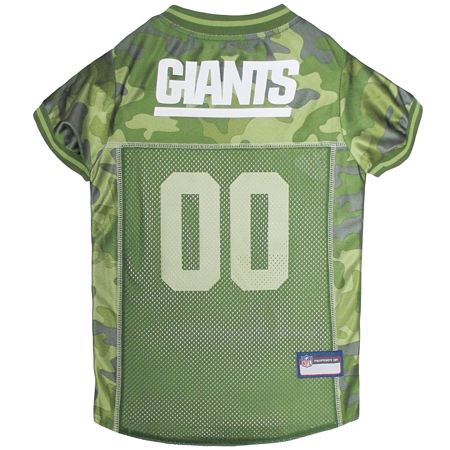 Pets First NFL New York Giants Camouflage Jersey For Dogs, 5 Sizes Available, Pet Shirt For Hunting, Hosting a Party, or Showing off your Sports Team - Extra Small