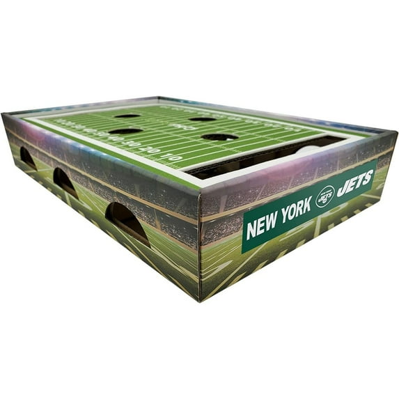 Pets First NFL New York Jets Cat Scratcher Box Football Field Designed Cat Scratcher & Lounge
