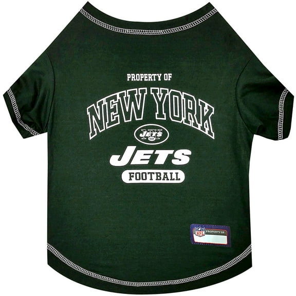 Pets First NFL New York Jets Pet T-Shirt. Licensed, Wrinkle-free, Tee Shirt for Dogs/Cats. Football Shirt