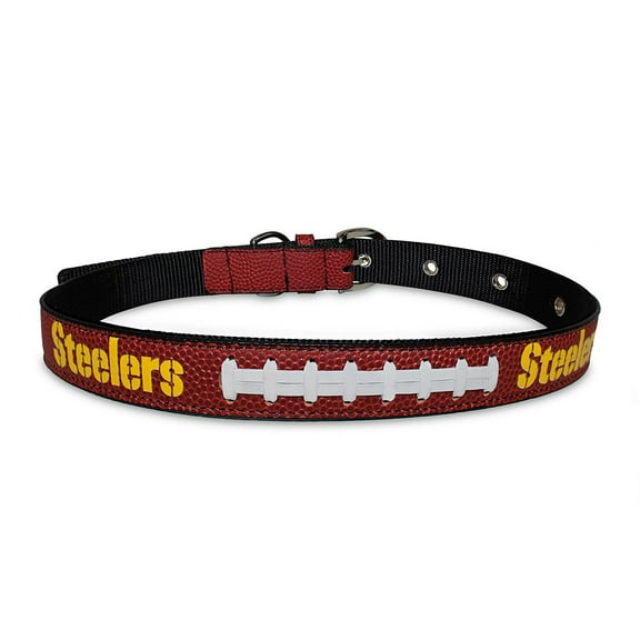 Pets First NFL Pittsburgh Steelers Best Dog Collar NFL Signature PRO PVC-Leather Premium - Medium