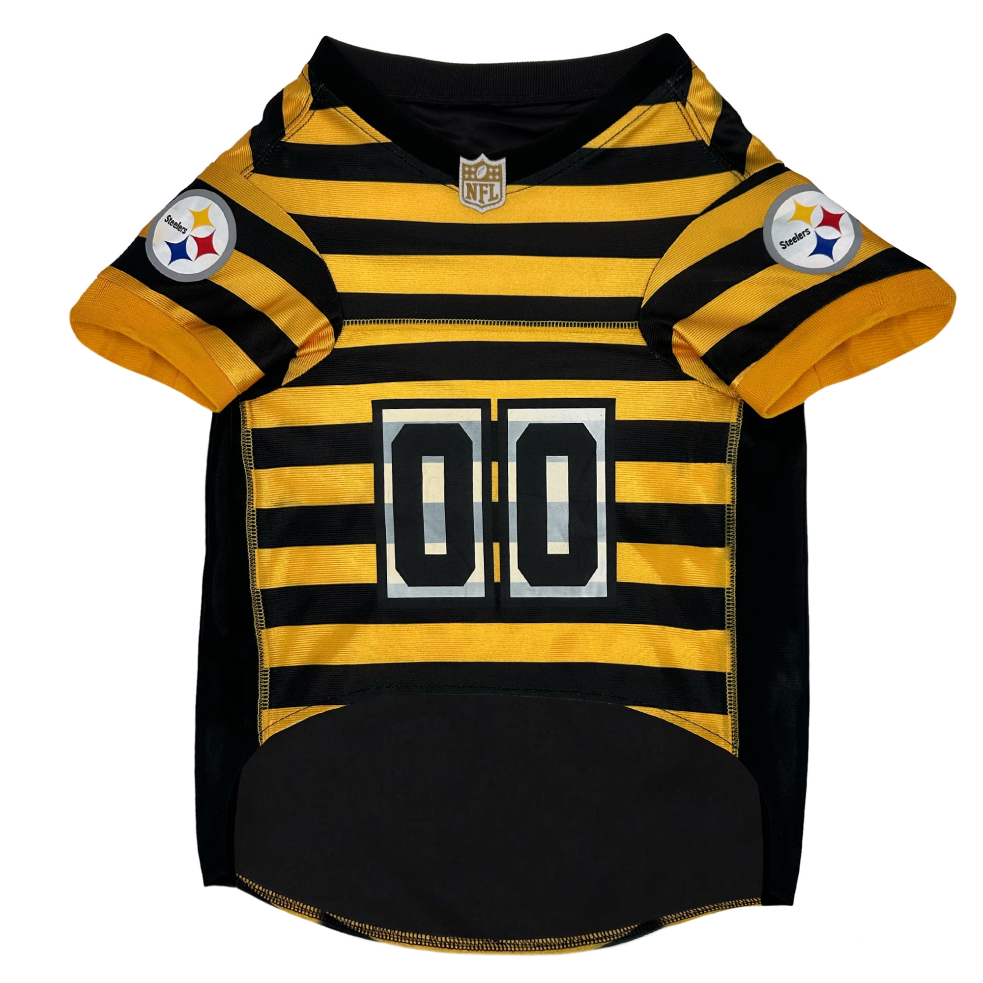 Pets First NFL Pittsburgh Steelers Throwback Dog Jersey BumbleBee Dog Shirt