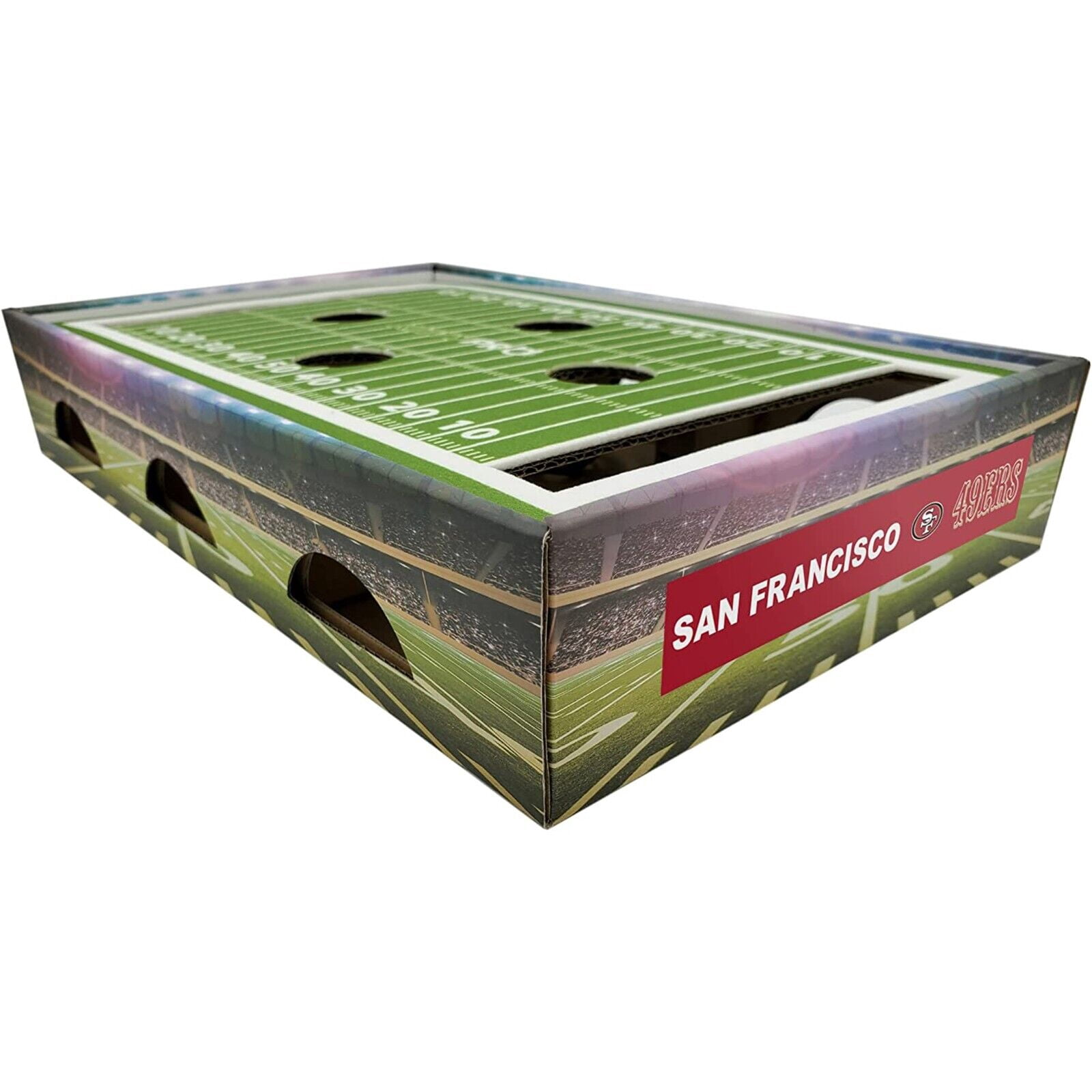 Pets First NFL San Francisco 49ers Cat Scratcher Box Football Field Designed Cat Scratcher & Lounge