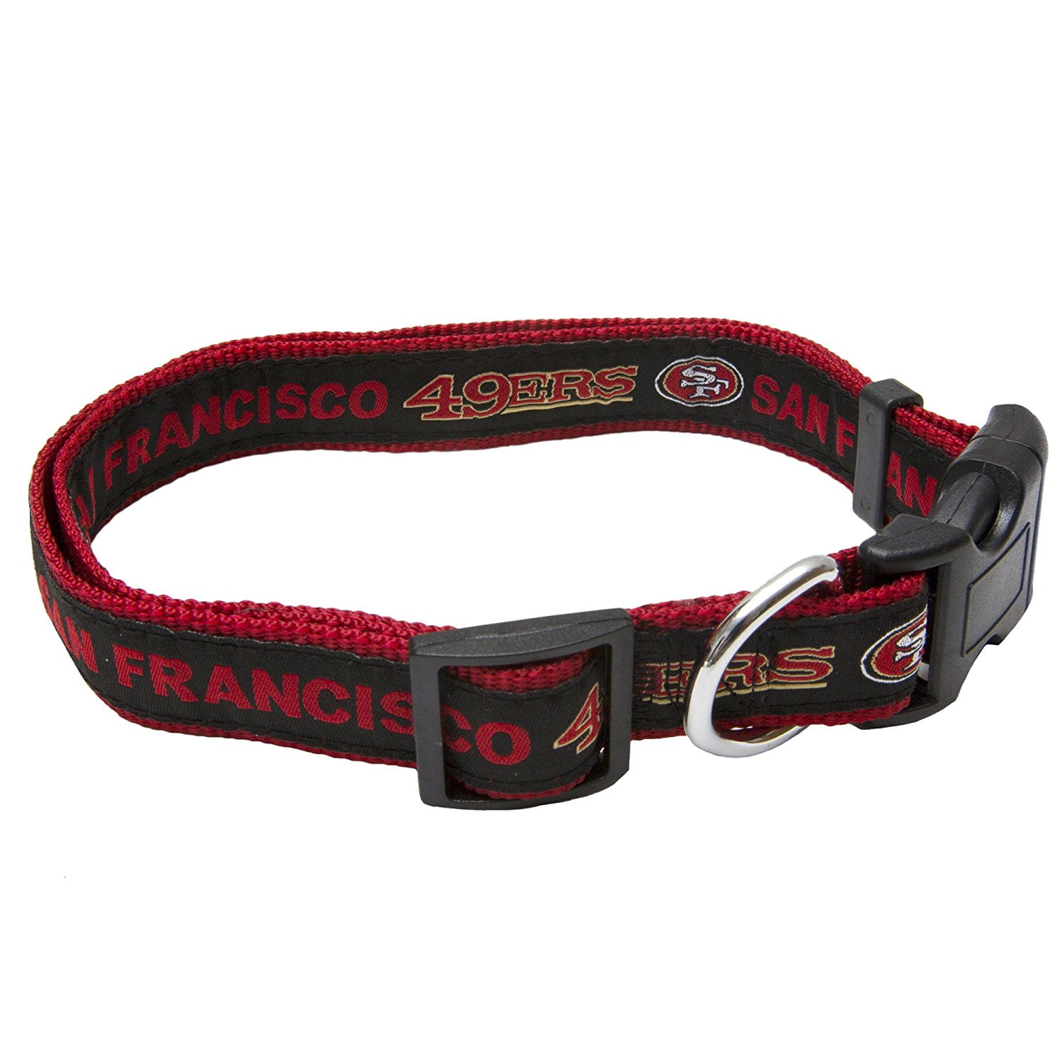 Pets First NFL San Francisco 49ers Dog Collar - Heavy-Duty, Durable & Adjustable Football Collar for Dogs/ CATS - Small