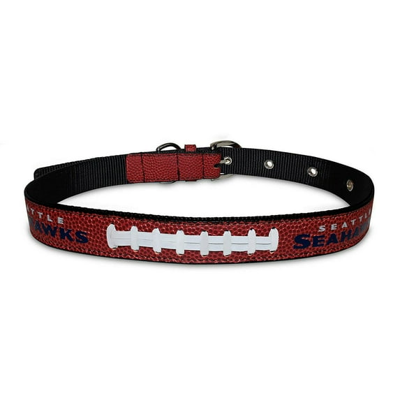 Pets First NFL Seattle Seahawks Best Dog Collar NFL Signature PRO PVC-Leather Premium - Medium