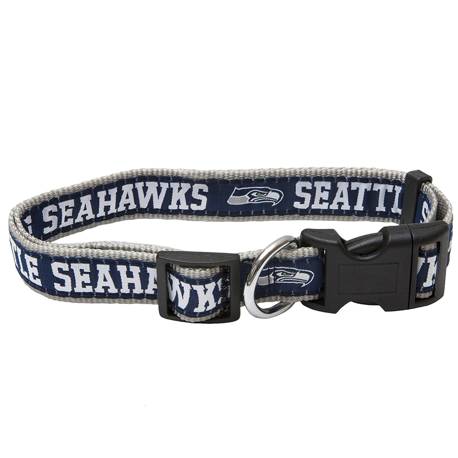 Pets First NFL Seattle Seahawks Dog Collar - Heavy-Duty, Durable & Adjustable Football Collar for Dogs/ CATS - Medium