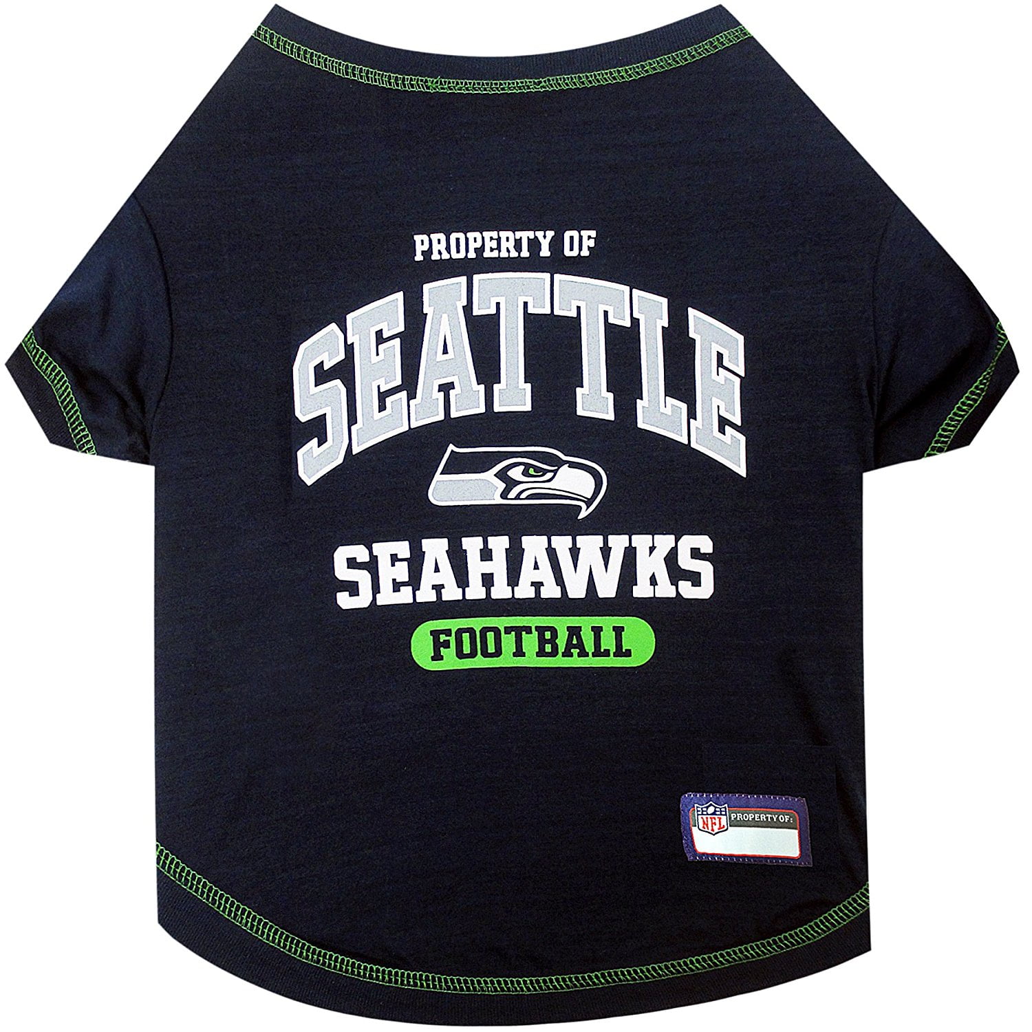 Pets First NFL Seattle Seahawks Pet T-Shirt. Licensed, Wrinkle-free, Tee Shirt for Dogs/Cats. Football Shirt