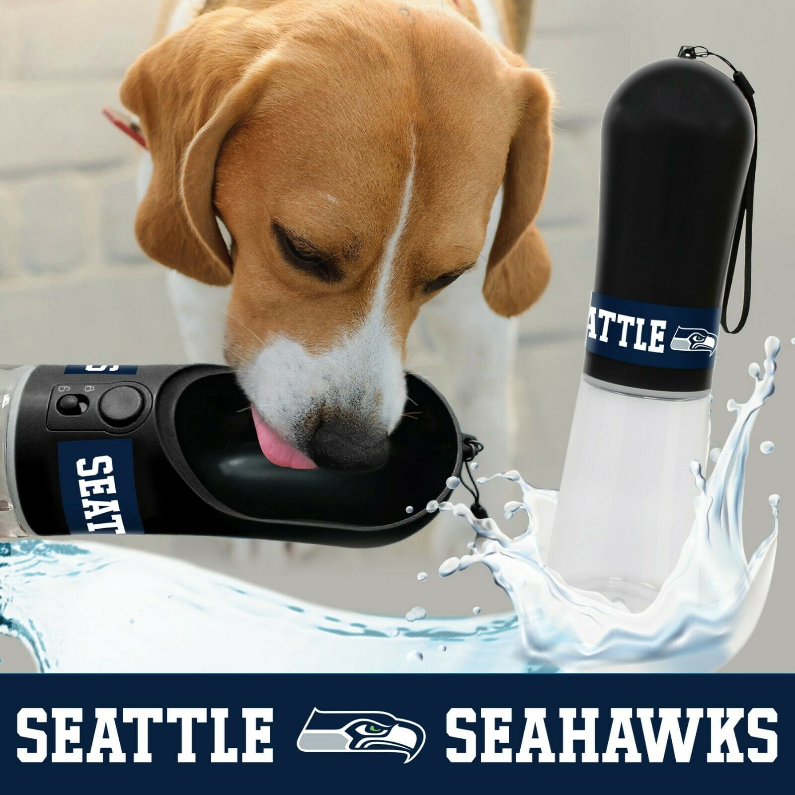 NFL Seattle Seahawks Portable PET WATER BOTTLE Travel DOG WATER BOTTLE on the go CAT WATER BOTTLE