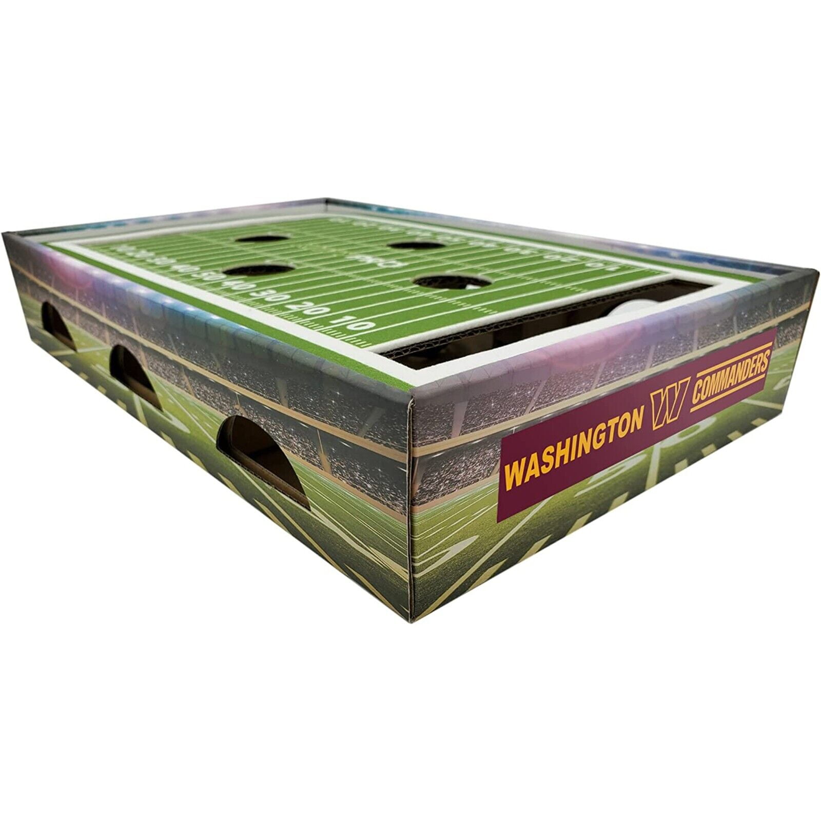 Pets First NFL Washington Commanders Cat Scratcher Box Football Field Designed Cat Scratcher & Lounge