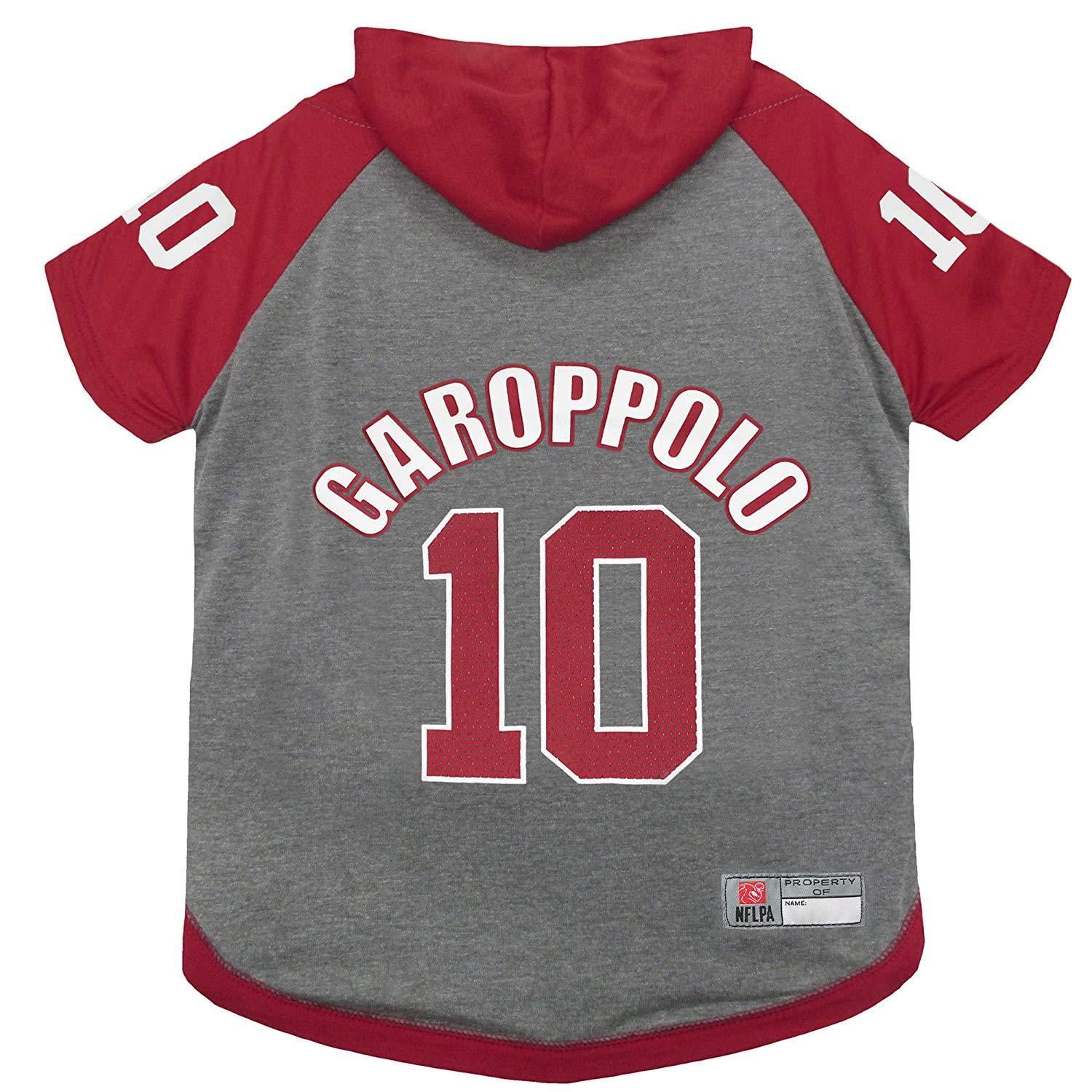 Pets First NFLPA Jimmy Garoppolo Hoodie T-Shirts PET GEAR for DOGS