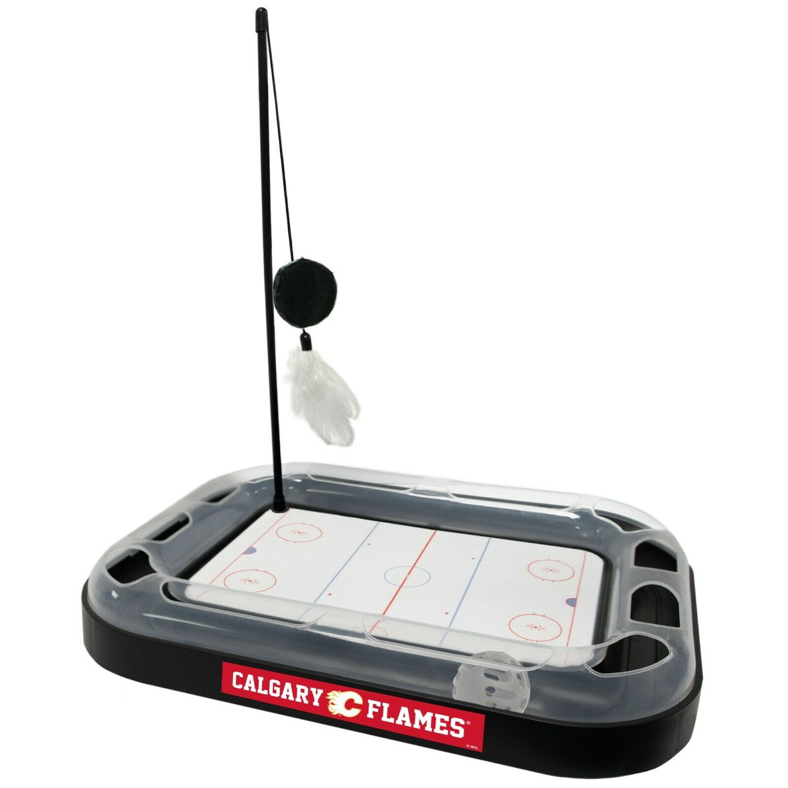 NHL Calgary Flames CAT Scratcher Toy with Catnip Plush & Feather Cat Toy 5-in-1 Kitty Toy