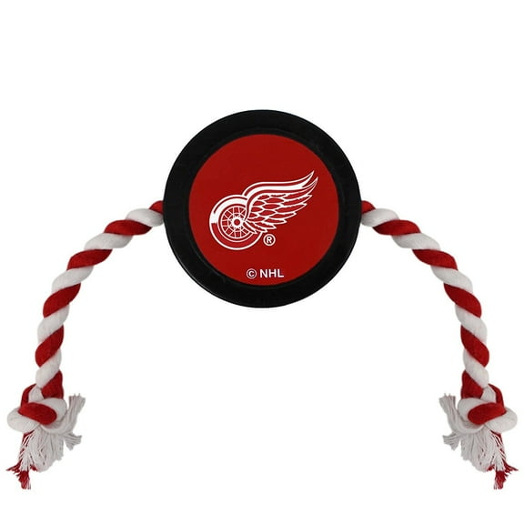 Pets First NHL Detroit Red Wings Hockey Puck Toy - Heavy-Duty Durable Rubber Dog Toy