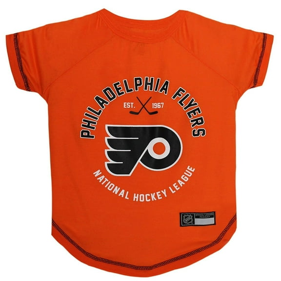Pets First NHL Philadelphia Flyers T-Shirt - Licensed, Wrinkle-free, stretchable Tee Shirt for Dogs & Cats